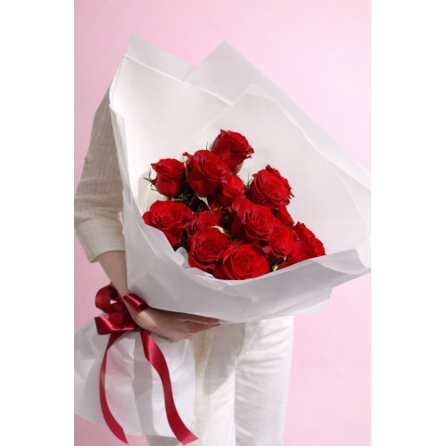 premium kırmızı gül buketi