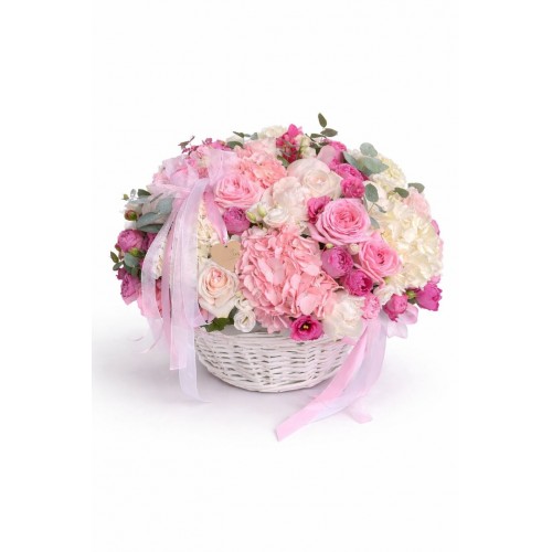 Pink Basket – Standart Çiçek Sepeti