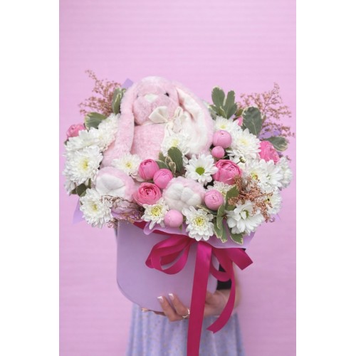 Pink Bunny – Sevimli Çiçek Kutusu