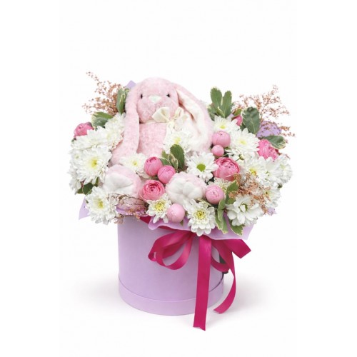 Pink Bunny – Sevimli Çiçek Kutusu